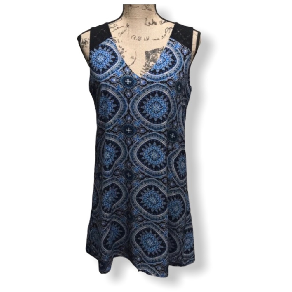 {Lily Rose} Blue Paisley Swing Dress